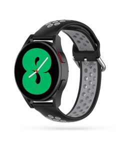 Tech-Protect SoftBand Silicone Sport Band 20mm - силиконова каишка за Galaxy Watch, Huawei Watch, Xiaomi, Garmin и други (20мм) (черен-сив)