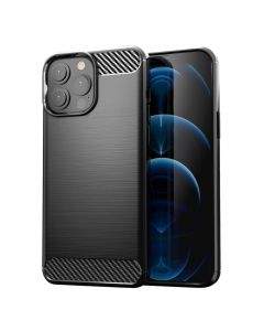 Nillkin Synthetic Fiber Carbon Case - силиконов (TPU) калъф за iPhone 13 Pro Max (черен)