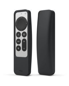 Elago R5 AirTag Case - удароустойчив силиконов калъф за Apple TV Siri Remote (2021) (черен)