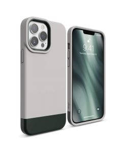 Elago Glide Case - удароустойчив силиконов (TPU) калъф за iPhone 13 Pro Max (сив-зелен)