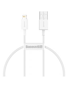 Baseus Superior Lightning USB Cable (CALYS-02) - USB кабел за Apple устройства с Lightning порт (25 см) (бял)