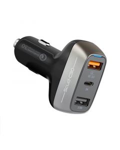 Promate Scud-C30 Dual USB and USB-C Car Charger 30W QC 3.0 - зарядно за кола с 2 USB изхода и USB-C изход и QuickCharge 3.0 технология за бързо зареждане (черен)