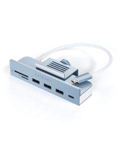 Satechi USB-C Clamp Hub iMac 24 - алуминиев USB-C хъб и четец за SD, microSD карти за iMac 24 (2021) (син)