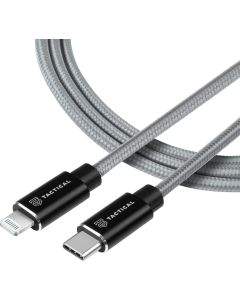 Tactical Fast Rope MFi Kevlar USB-C to Lightning Cable PD 20W -  сертифициран (MFi) USB-C към Lightning кабел за Apple устройства с Lightning порт (100 см) (сив)