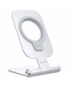 Nillkin MagLock Foldable Stand - алуминиева сгъваема поставка за бюро и плоскости за iPhone, съвместима с Magsafe захранване (сребрист)
