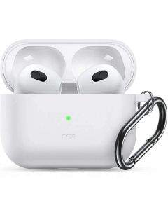 ESR AirPods 3 Bounce Carrying Case - силиконов калъф с карабинер за Apple AirPods 3 (бял)