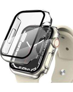 Tech-Protect Defense 360 Case - качествен твърд кейс с вграден стъклен протектор за дисплея на Apple Watch 7 45мм (прозрачен)