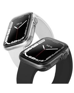 Uniq Glase Dual Pack Case - комплект от два броя качествен силиконов (TPU) кейс за Apple Watch 7 41мм (прозрачен-черен)