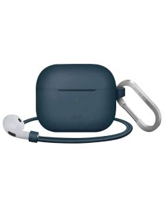 Uniq Vencer Silicone Hang Case - силиконов (TPU) калъф и силиконово въженце за Apple AirPods 3 (тъмносин)