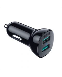Choetech Dual Quick Charge 3.0 Car Charger 30W - 30W зарядно за кола с два USB изхода и технология за бързо зареждане (черен)