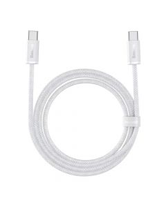 Baseus Dynamic Series USB-C to USB-C Fast Charging Cable 100W (CALD000202) - здрав кабел с въжена оплетка за бързо зареждане за устройства с USB-C порт (100 см) (бял)