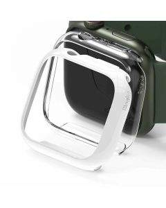 Ringke 2x Slim Watch Case - комплект от два броя качествен твърд кейс за Apple Watch 7 41мм (прозрачен и бял) (2 броя)