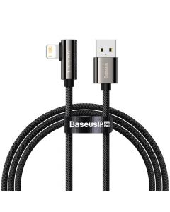 Baseus Legend Elbow Lightning to USB Cable 2.4A (CALCS-01) - USB към Lightning кабел за Apple устройства с Lightning порт (100 см) (черен)