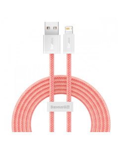Baseus Dynamic Fast Charging Lightning to USB Cable 2.4A (CALD000507) - USB към Lightning кабел за Apple устройства с Lightning порт (200 см) (розов)