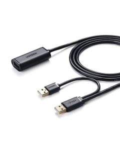 Ugreen 2 x USB 2.0 Extension Cable - удължителен USB кабел с две мъжки USB (500 см) (черен)
