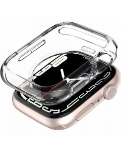 Spigen Liquid Crystal Case - качествен силиконов (TPU) кейс за Apple Watch 44мм и Apple Watch 45мм (прозрачен)