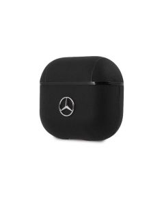 Mercedes-Benz Signature Leather Case - кожен кейс (естествена кожа) за Apple Airpods 3 (черен)