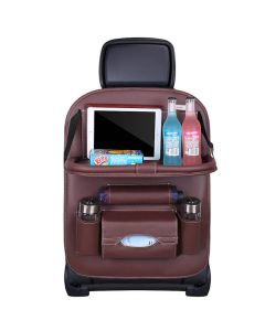 Foldable Mini Shelf Multifunctional Car Seat Organizer - сгъваем органайзер за седелаката на автомобил (кафяв)