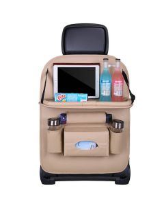 Foldable Mini Shelf Multifunctional Car Seat Organizer - сгъваем органайзер за седелаката на автомобил (бежов)