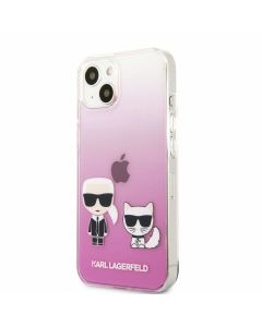 Karl Ikonik Karl and Choupette Case - дизайнерски кейс с висока защита за iPhone 13 (розов)