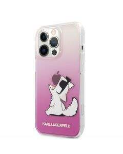 Karl Lagerfeld Choupette Fun Case - дизайнерски кейс с висока защита за iPhone 13 Pro (розов)