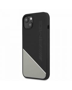 AMG Liquid Silicone Case - дизайнерски силиконов калъф за iPhone 13 (черен-сив)