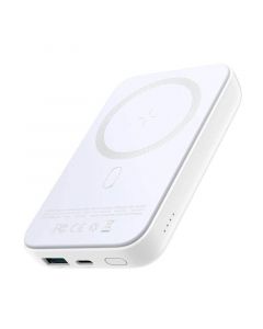 Joyroom Mini Magnetic Wireless Quick Charging Power Bank 10000 mAh - преносима външна батерия с безжично зареждане за iPhone с MagSafe (бял)