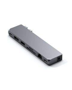 Satechi USB-C Pro Hub Max - мултифункционален хъб за свързване на допълнителна периферия за MacBook Pro (тъмносив)
