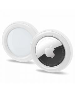 Spigen Silicone Fit AirTag Case 2 Pack - комплект от 2 броя силиконови кейса със залепващо се фолио за Apple AirTag (бял)