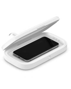 Belkin Boost Charge UV Sterilizer With Wireless Charger 10W - поставка за безжично зареждане и UV стерилизатор за мобилни устройства (бял)