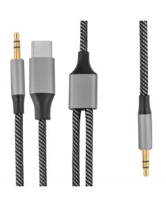4smarts MatchCord Active USB-C Male to 2x3.5 mm Male Cable - активен кабел USB-C мъжко към 2x3.5 мм мъжко за устройства с USB-C порт (100 см) (черен)