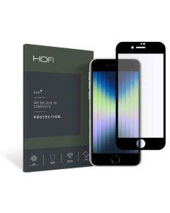 Hofi Glass Pro Plus Tempered Glass 2.5D - калено стъклено защитно покритие за дисплея на iPhone SE (2022), iPhone SE (2020), iPhone 8, iPhone 7 (черен-прозрачен)