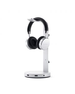 Satechi Aluminium USB Headphone Stand - дизайнерска алуминиева поставка за слушалки с USB-A изходи (сребрист)