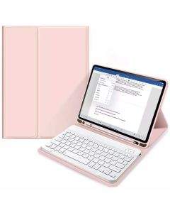 Tech-Protect SC Pen Case and Bluetooth Keyboard - кожен калъф и безжична блутут клавиатура за iPad 9 (2021), iPad 8 (2020), iPad 7 (2019) (розов)