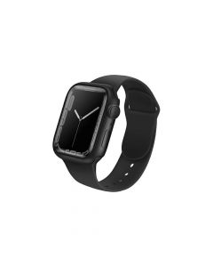 Uniq Legion Apple Watch Case 41mm - качествен твърд кейс с вграден стъклен протектор за дисплея на Apple Watch 7 41мм (черен)