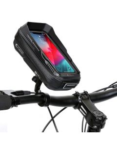 Tech-Protect XT3S Waterproof Bicycle Bag 0.6L - универсален удароустойчив калъф за колело за мобилни телефони (черен)