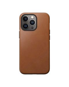 Nomad Modern Leather MagSafe Case - кожен (естествена кожа) кейс с MagSafe за iPhone 13 Pro (светлокафяв)