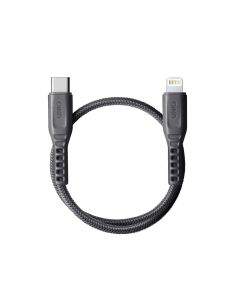 Uniq Flex USB-C to Lightning Cable PD 18W - USB-C към Lightning кабел за Apple устройства с Lightning порт (30 см) (сив)
