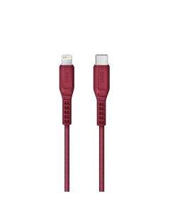 Uniq Flex USB-C to Lightning Cable PD 18W - USB-C към Lightning кабел за Apple устройства с Lightning порт (120 см) (червен)
