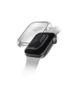 Uniq Garde Hybrid Apple Watch Case - качествен силиконов (TPU) кейс с вграден протектор за дисплея на Apple Watch 44мм (прозрачен)