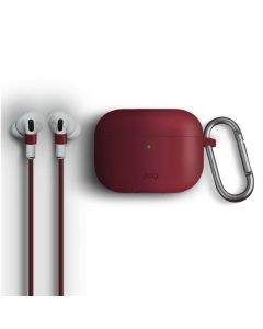 Uniq Vencer Silicone Hang Case - силиконов (TPU) калъф и силиконово въженце за Apple AirPods Pro (червен)