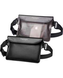 Spigen A620 Waterproof Wrist Bag Set IPX8 - комплект водонепромокаеми чанти с презрамка за мобилни устрйства (2 броя) (прозрачен-черен)