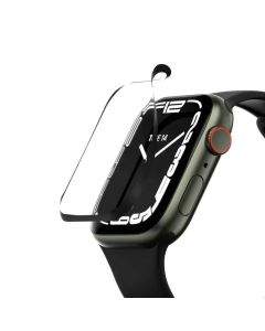 SwitchEasy Shield 3D Full Screen Protector - защитно покритие с извити ръбове за дисплея на Apple Watch 41мм (черен-прозрачен)