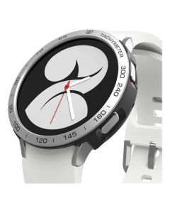 Ringke Bezel Styling + Ringke Air Sports 40-01 - рамка с висока степен на защита и силиконов (TPU) кейс за Samsung Galaxy Watch 4 40мм (сребрист и черен)