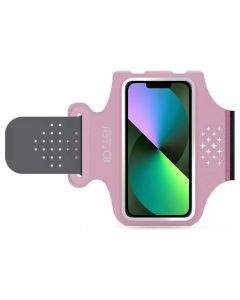 Tech-Protect M1 Universal Sports Armband - универсален неопренов спортен калъф за ръка за iPhone, Samsung, Huawei и други (розов)