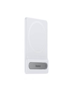 Baseus Foldable Magnetic MagSafe Bracket Stand - кожена поставка за прикрепяне към iPhone с MagSafe (бял)