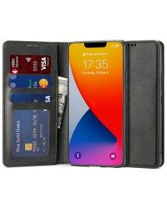 Tech-Protect Wallet Leather Flip Case - кожен калъф, тип портфейл за iPhone 14 Pro Max (черен)