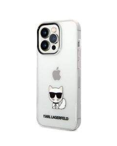 Karl Lagerfeld Choupette Logo Case - дизайнерски кейс с висока защита за iPhone 14 Pro Max (прозрачен)