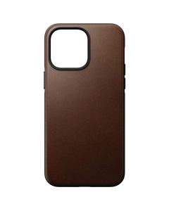 Nomad Modern Leather MagSafe Case - кожен (естествена кожа) кейс с MagSafe за iPhone 14 Pro Max (тъмнокафяв)