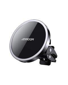 Joyroom Magnetic Wireless Vent Car Charge Holder 15W - поставка за радиаторa на кола с безжично зареждане за iPhone с Magsafe (черен)